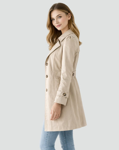 Nora | Klassieke getailleerde dames trenchcoat, halflang