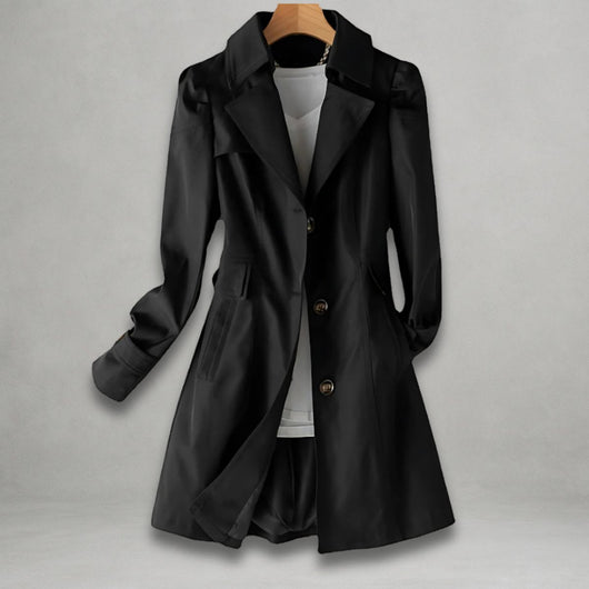 Katharina | Elegante dames trenchcoat met enkele knoopsluiting, katoen-nylon