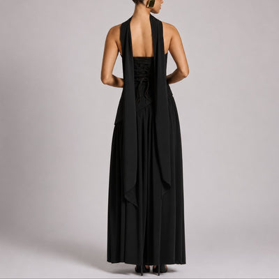 Charlotte | Strapless dames maxi-avondjurk met sjaaldetail voor bruiloftsgasten