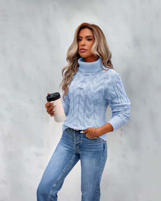 Marie | Tijdloze dames coltrui met kabelpatroon