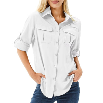 Sophie | Dames safari wandelblouse met UPF 50, lange mouwen en opstroopbare mouwen