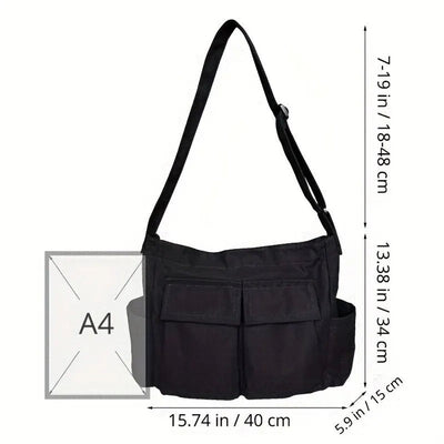 Emilia | Grote dames canvas shopper in vintagelook met zijzakken