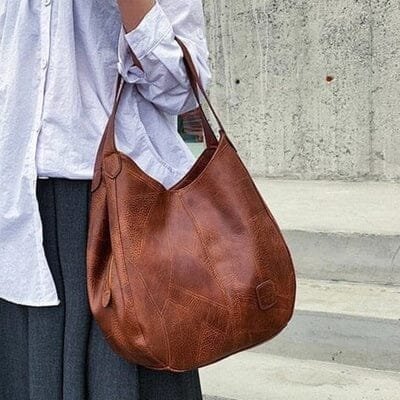 Lena | Dames vintage schoudertas van kunstleer in hobostijl