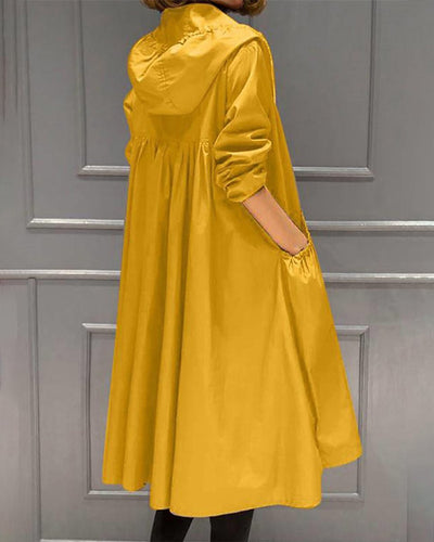 Charlotte | Lange waterafstotende dames trenchcoat met capuchon