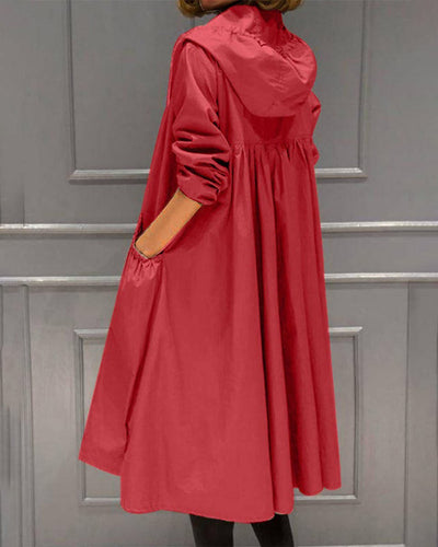 Charlotte | Lange waterafstotende dames trenchcoat met capuchon