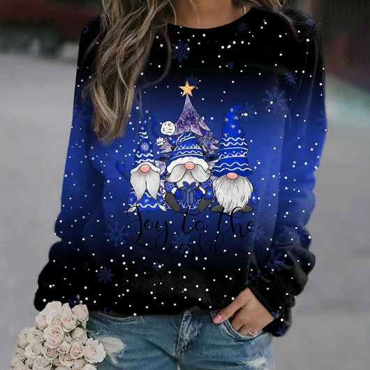 Amelie | Losse dames kersttrui met kerstmotief en ronde hals