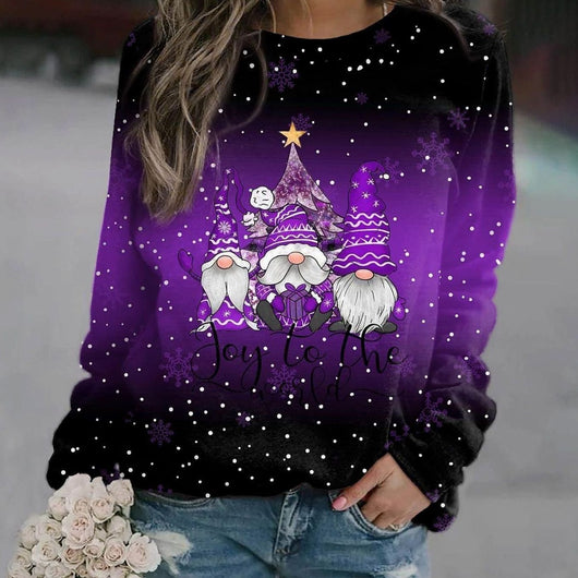 Amelie | Losse dames kersttrui met kerstmotief en ronde hals