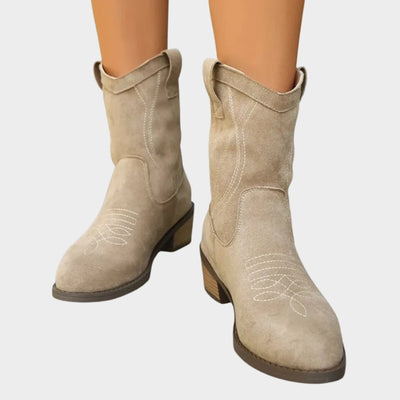 Elisabeth | Dames western cowboy enkellaarsjes met stiksels