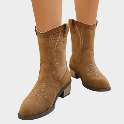 Elisabeth | Dames western cowboy enkellaarsjes met stiksels