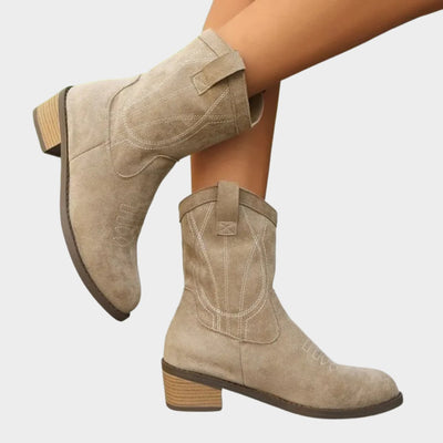 Elisabeth | Dames western cowboy enkellaarsjes met stiksels