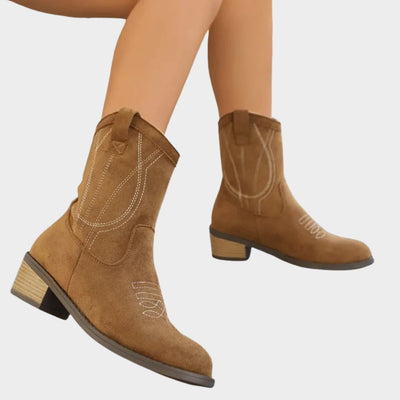 Elisabeth | Dames western cowboy enkellaarsjes met stiksels