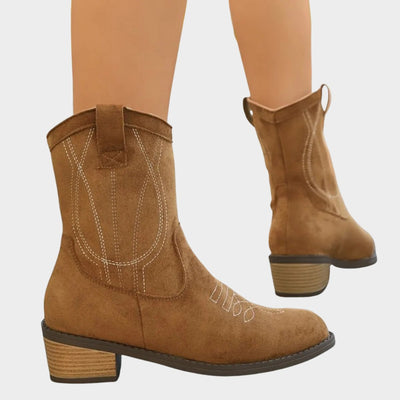 Elisabeth | Dames western cowboy enkellaarsjes met stiksels