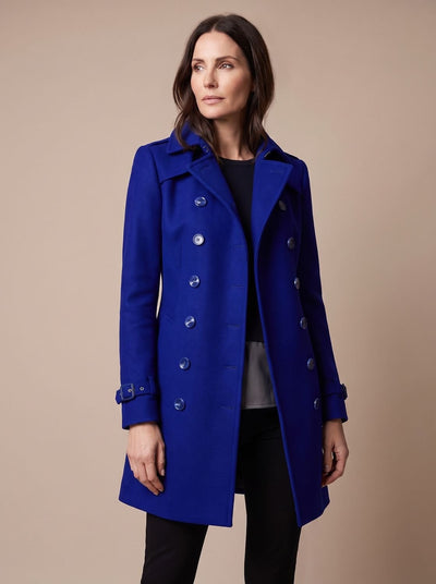 Clara | Elegante dubbelrijse dames wollen wintermantel