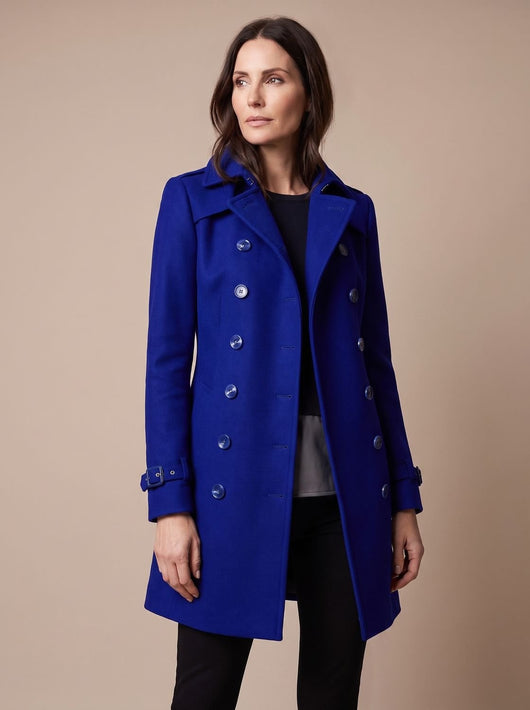 Clara | Elegante dubbelrijse dames wollen wintermantel