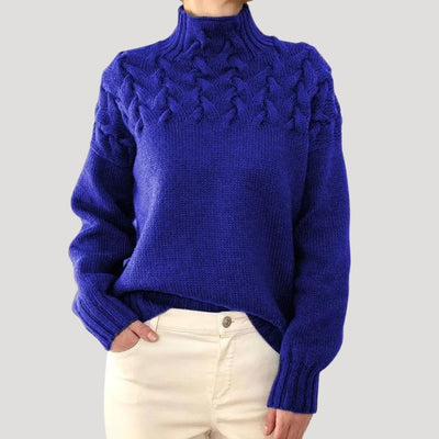 Sophie | Dames gebreide coltrui met kabelpatroon