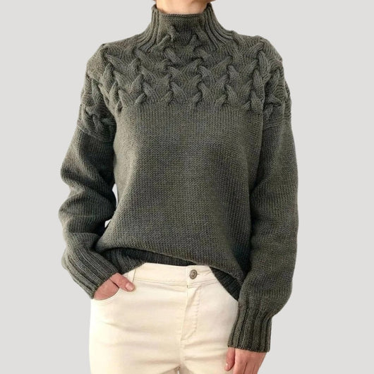 Sophie | Dames gebreide coltrui met kabelpatroon