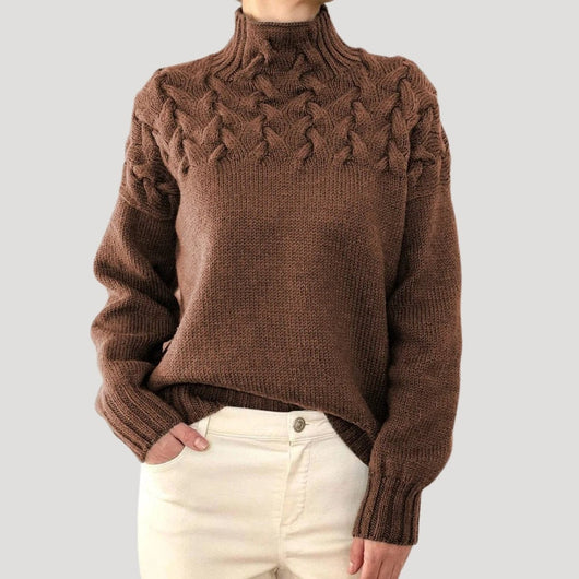 Sophie | Dames gebreide coltrui met kabelpatroon