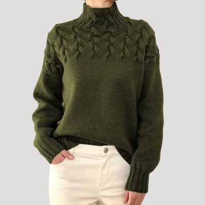 Sophie | Dames gebreide coltrui met kabelpatroon
