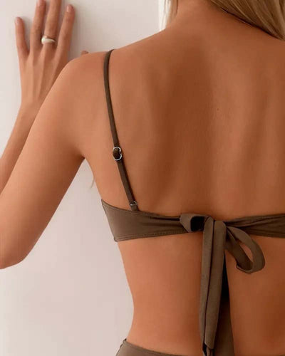 Luisa | Tweedelige dames bandeaubikini met metalen accenten