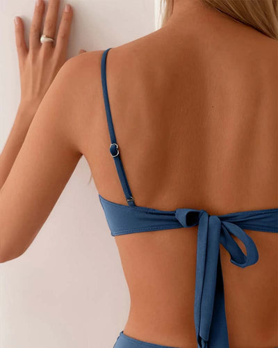 Luisa | Tweedelige dames bandeaubikini met metalen accenten