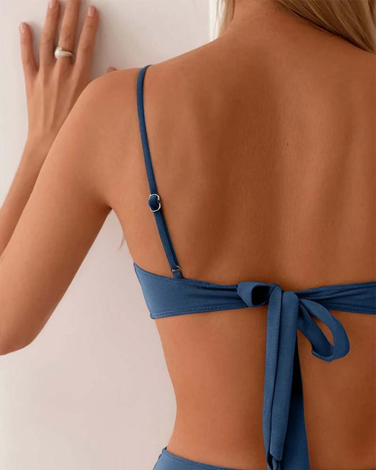Luisa | Tweedelige dames bandeaubikini met metalen accenten
