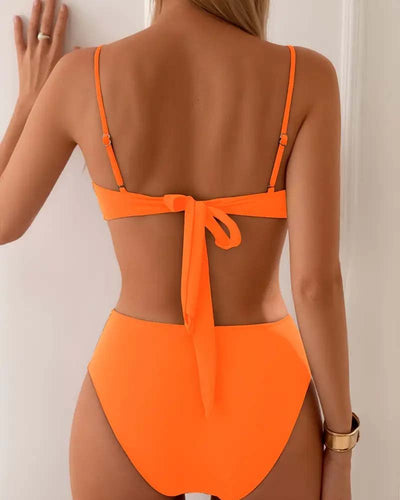 Luisa | Tweedelige dames bandeaubikini met metalen accenten