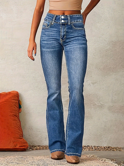 Greta | Dames jeans met hoge taille en wijde pijp
