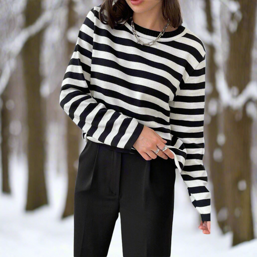 Felicia | Casual gestreept dames shirt met lange mouwen