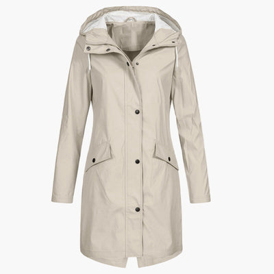 Bettina | Waterdichte lange dames jas met capuchon
