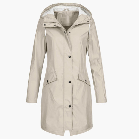 Bettina | Waterdichte lange dames jas met capuchon