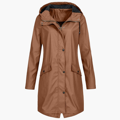 Bettina | Waterdichte lange dames jas met capuchon