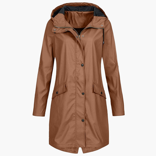 Bettina | Waterdichte lange dames jas met capuchon