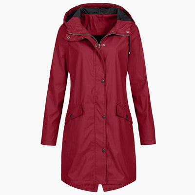 Bettina | Waterdichte lange dames jas met capuchon
