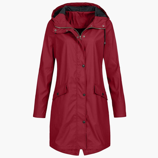 Bettina | Waterdichte lange dames jas met capuchon