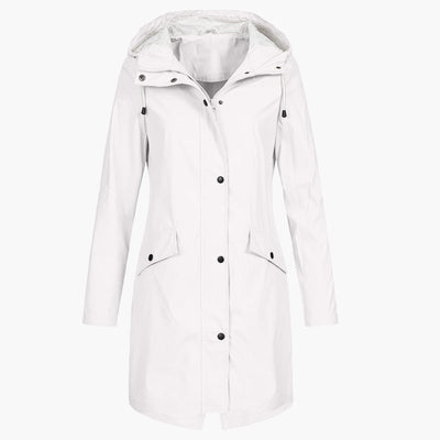 Bettina | Waterdichte lange dames jas met capuchon
