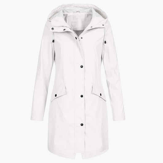 Bettina | Waterdichte lange dames jas met capuchon