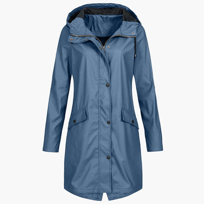 Bettina | Waterdichte lange dames jas met capuchon