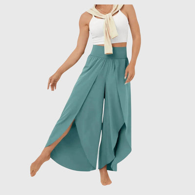 Magdalena | Wijde dames boho broek met split