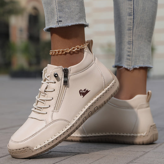 Bettina | Comfortabele dames veterschoenen met rits