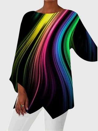 Alayah elegante top met ronde hals