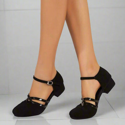 Amelie | Elegante dames dansschoenen met flexzool, enkelbandje en blokhak