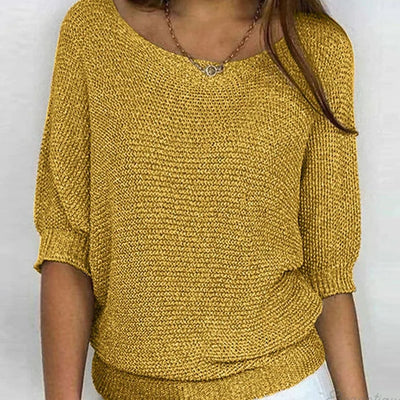 Mia | Elegante losvallende dames gebreide trui met ronde hals
