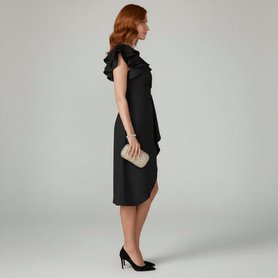 Clara | Elegante dames wikkeljurk met ruchemouwen voor de moeder van de bruid