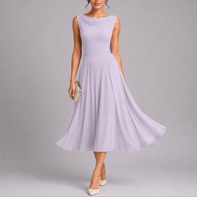 Elfriede | Elegante dames midijurk met plisserok voor bruiloftsgasten