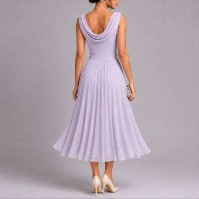 Elfriede | Elegante dames midijurk met plisserok voor bruiloftsgasten