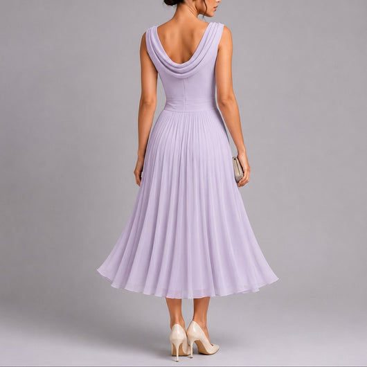 Elfriede | Elegante dames midijurk met plisserok voor bruiloftsgasten