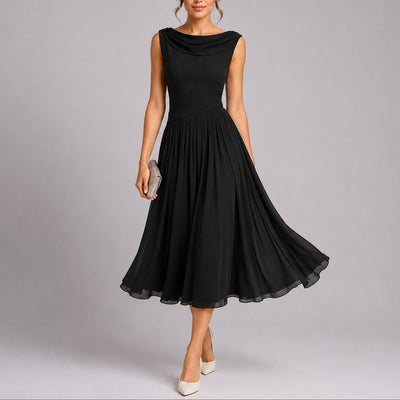 Elfriede | Elegante dames midijurk met plisserok voor bruiloftsgasten