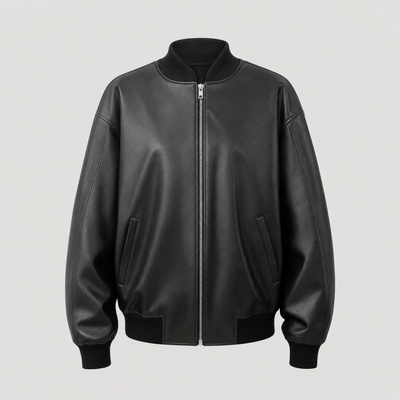 Elmswell oversized bomberjack van kunstleer