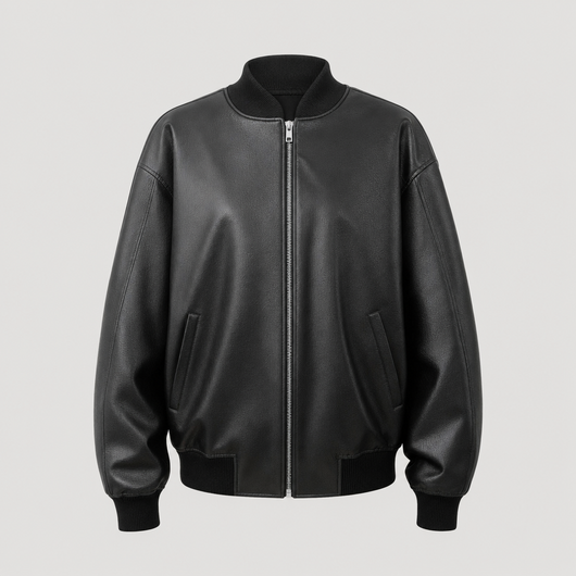 Elmswell oversized bomberjack van kunstleer