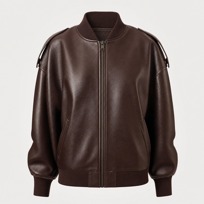 Elmswell oversized bomberjack van kunstleer